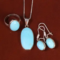 نیم ست فیروزه زنانه کد 22111