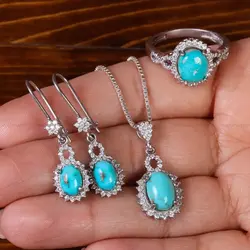 نیم ست فیروزه زنانه کد 23069