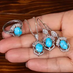 نیم ست فیروزه زنانه کد 23289