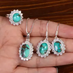 نیم ست فیروزه زنانه کد 24682