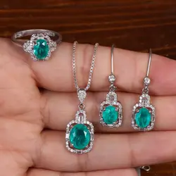 نیم ست زمرد زنانه کد 24677