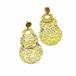 گوشواره برنج هندی دست ساز کوبه ای