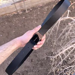 کمربند چرم طبیعی دولایه گاوی با سگک پلاکی K35L2PA5