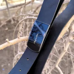 کمربند چرم طبیعی دولایه گاوی با سگک پلاکی K35L2PA5