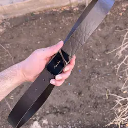 کمربند چرم طبیعی دولایه گاوی با سگک پلاکی K35L2PA5