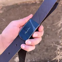 کمربند چرم طبیعی دولایه گاوی با سگک پلاکی K35L2PA5