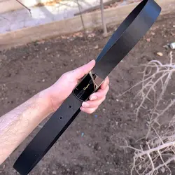 کمربند چرم طبیعی دولایه گاوی با سگک پلاکی K35L2PA6