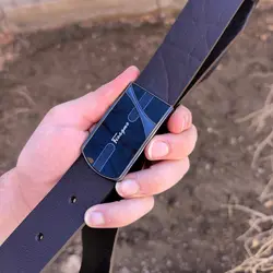 کمربند چرم طبیعی دولایه گاوی با سگک پلاکی K35L2PA6