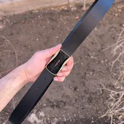 کمربند چرم طبیعی دولایه گاوی با سگک پلاکی K35L2PA3