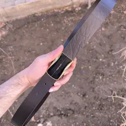 کمربند چرم طبیعی دولایه گاوی با سگک پلاکی K35L2PA3