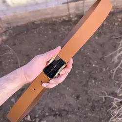 کمربند چرم طبیعی دولایه گاوی با سگک پلاکی K35L2PA3