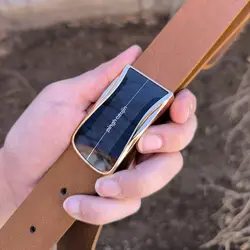 کمربند چرم طبیعی دولایه گاوی با سگک پلاکی K35L2PA3