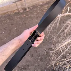 کمربند چرم طبیعی دولایه گاوی با سگک پلاکی K35L2PA4