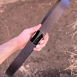 کمربند چرم طبیعی دولایه گاوی با سگک پلاکی K35L2PA4