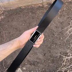 کمربند چرم طبیعی دولایه گاوی با سگک پلاکی K35L2PA2