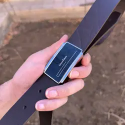 کمربند چرم طبیعی دولایه گاوی با سگک پلاکی K35L2PA2