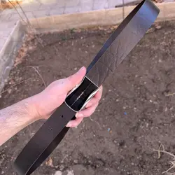 کمربند چرم طبیعی دولایه گاوی با سگک پلاکی K35L2PA1