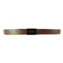 کمربند چرم طبیعی دولایه گاوی با سگک پلاکی K35L2PA3