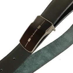 کمربند چرم طبیعی دولایه گاوی با سگک پلاکی K35L2PA3