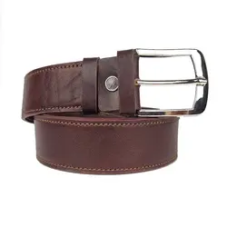 کمربند چرم طبیعی دولایه گاوی با سگک میخی K40L3M