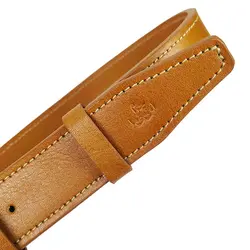 کمربند چرم طبیعی دولایه گاوی با سگک میخی K40L2M