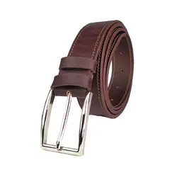 کمربند چرم طبیعی دولایه گاوی با سگک میخی K35L2M2