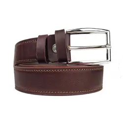 کمربند چرم طبیعی دولایه گاوی با سگک میخی K35L2M2