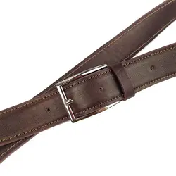 کمربند چرم طبیعی دولایه گاوی با سگک میخی K35L2M2