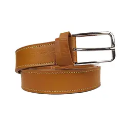 کمربند چرم طبیعی دولایه گاوی با سگک میخی K35L2M2