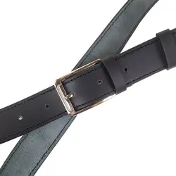 کمربند چرم طبیعی دولایه گاوی با سگک میخی K35L2M4