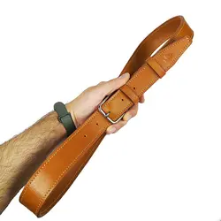 کمربند چرم طبیعی دولایه گاوی با سگک میخی K35L2M2