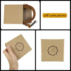 کمربند چرم طبیعی دولایه گاوی با سگک میخی K35L2M1