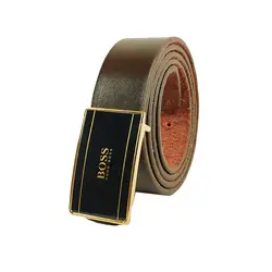 کمربند چرم طبیعی دولایه گاوی با سگک پلاکی K35L2PB1