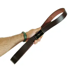 کمربند چرم طبیعی دولایه گاوی با سگک پلاکی K35L2PB3