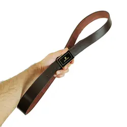 کمربند چرم طبیعی دولایه گاوی با سگک پلاکی K35L2PB2