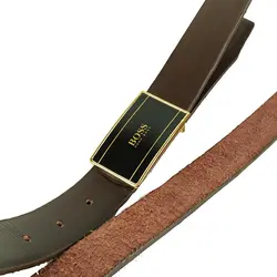 کمربند چرم طبیعی دولایه گاوی با سگک پلاکی K35L2PB1