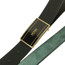 کمربند چرم طبیعی دولایه گاوی با سگک پلاکی K35L2PB1