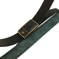 کمربند چرم طبیعی دولایه گاوی با سگک پلاکی K35L2PB4