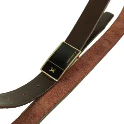 کمربند چرم طبیعی دولایه گاوی با سگک پلاکی K35L2PB4