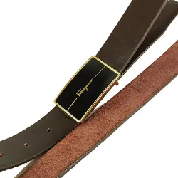 کمربند چرم طبیعی دولایه گاوی با سگک پلاکی K35L2PB3