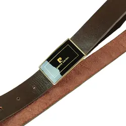 کمربند چرم طبیعی دولایه گاوی با سگک پلاکی K35L2PB2