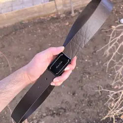 کمربند چرم طبیعی دولایه گاوی با سگک پلاکی K35L2PA8