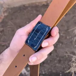 کمربند چرم طبیعی دولایه گاوی با سگک پلاکی K35L2PA8