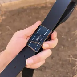 کمربند چرم طبیعی دولایه گاوی با سگک پلاکی K35L2PA7