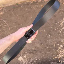 کمربند چرم طبیعی دولایه گاوی با سگک پلاکی K35L2PA12