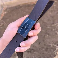 کمربند چرم طبیعی دولایه گاوی با سگک پلاکی K35L2PA12