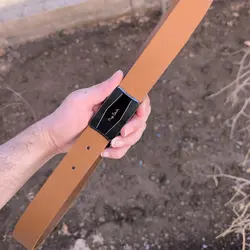 کمربند چرم طبیعی دولایه گاوی با سگک پلاکی K35L2PA12