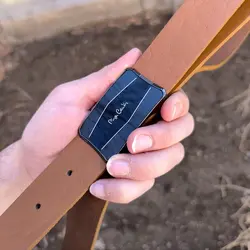 کمربند چرم طبیعی دولایه گاوی با سگک پلاکی K35L2PA12