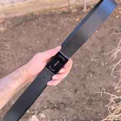 کمربند چرم طبیعی دولایه گاوی با سگک پلاکی K35L2PA10