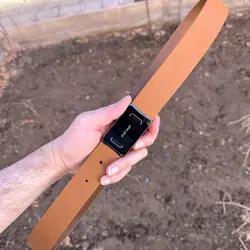 کمربند چرم طبیعی دولایه گاوی با سگک پلاکی K35L2PA10